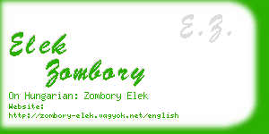 elek zombory business card